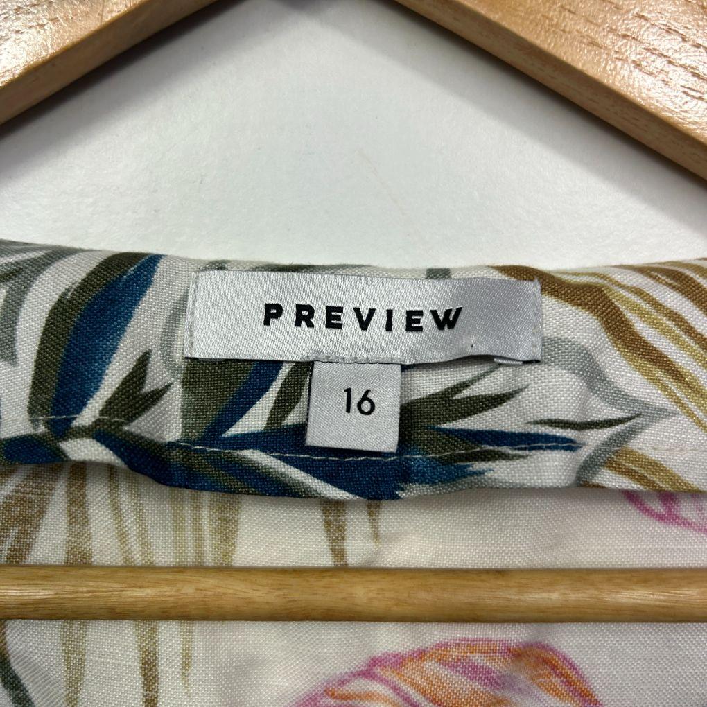 Preview Multicolour Linen Top - Size 16 - Image 2