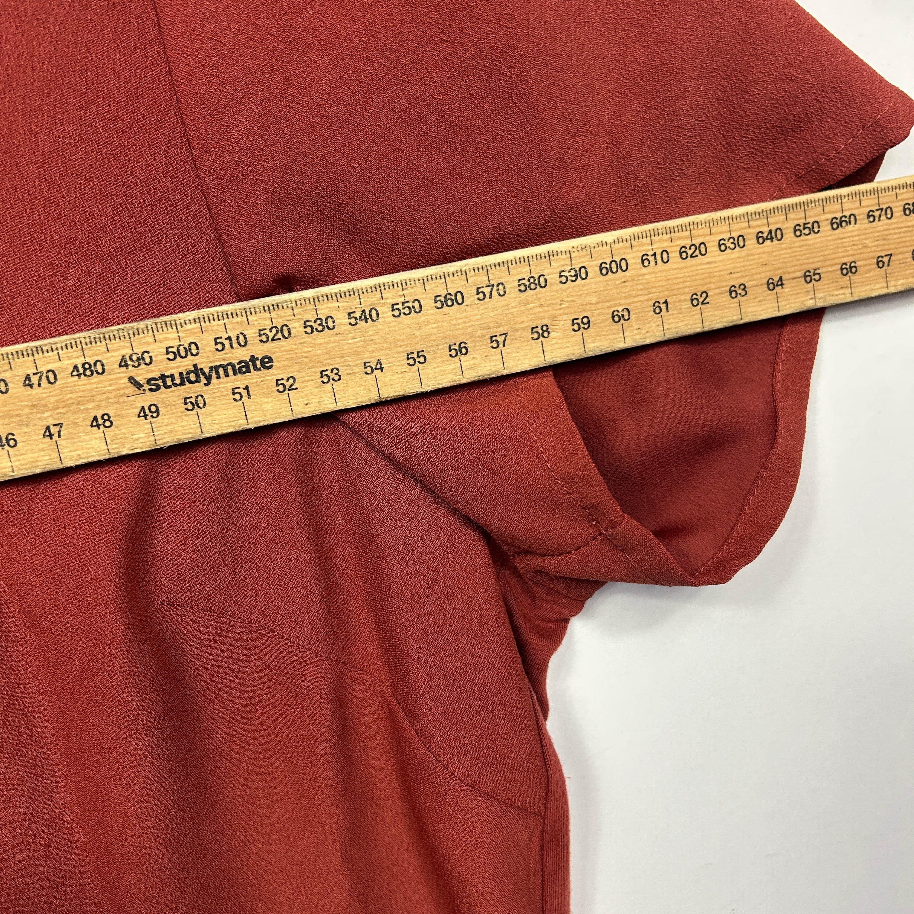 Preview Rust V-Neck Top - Size 16 - Image 5