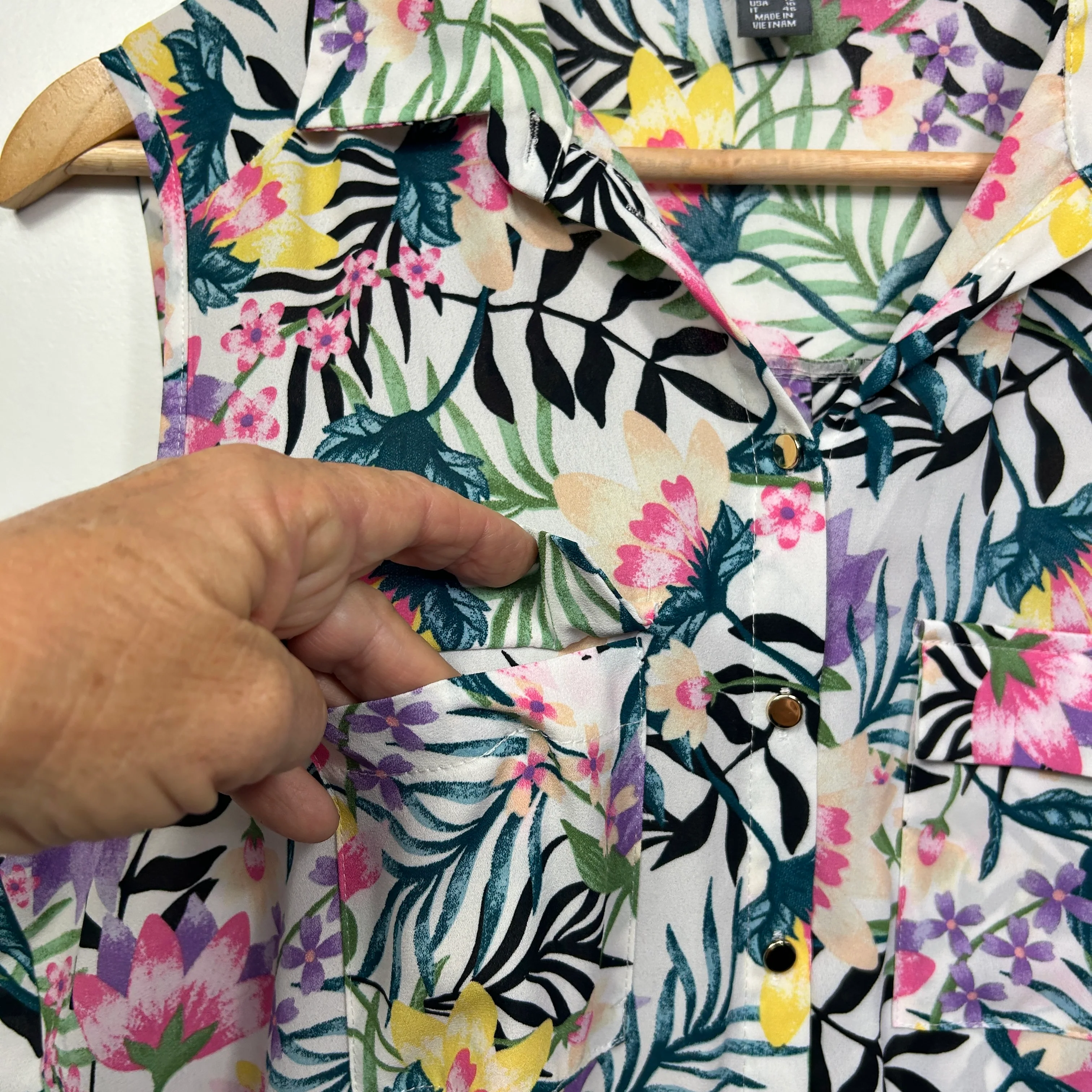 Primark Multicoloured Tropical Floral Shirt - Size 14 - Image 3