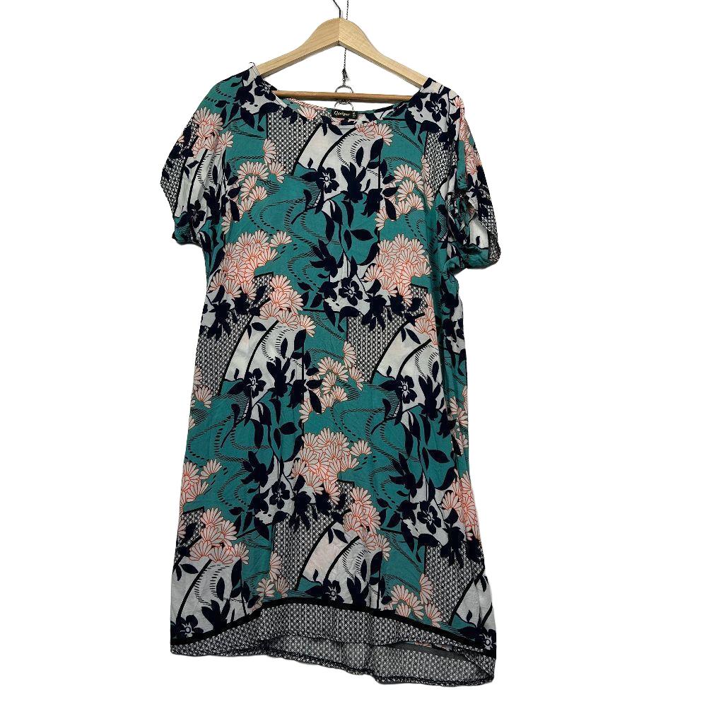 Quelque Teal Multicolour Floral Dress - Size 18