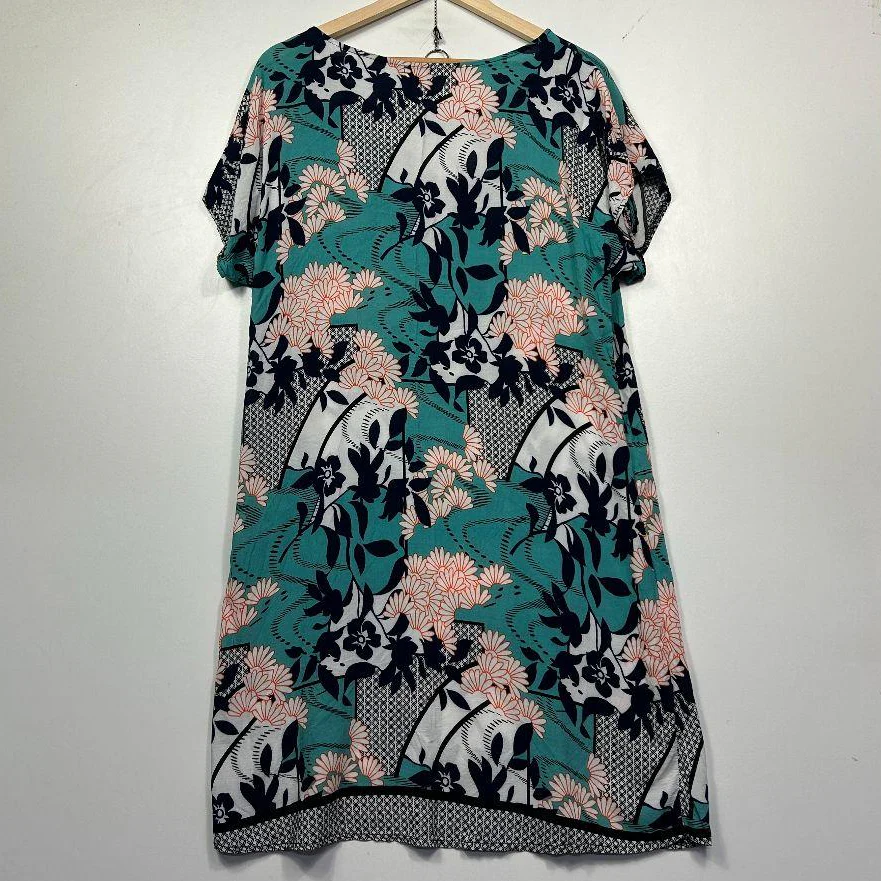 Quelque Teal Multicolour Floral Dress - Size 18 - Image 4
