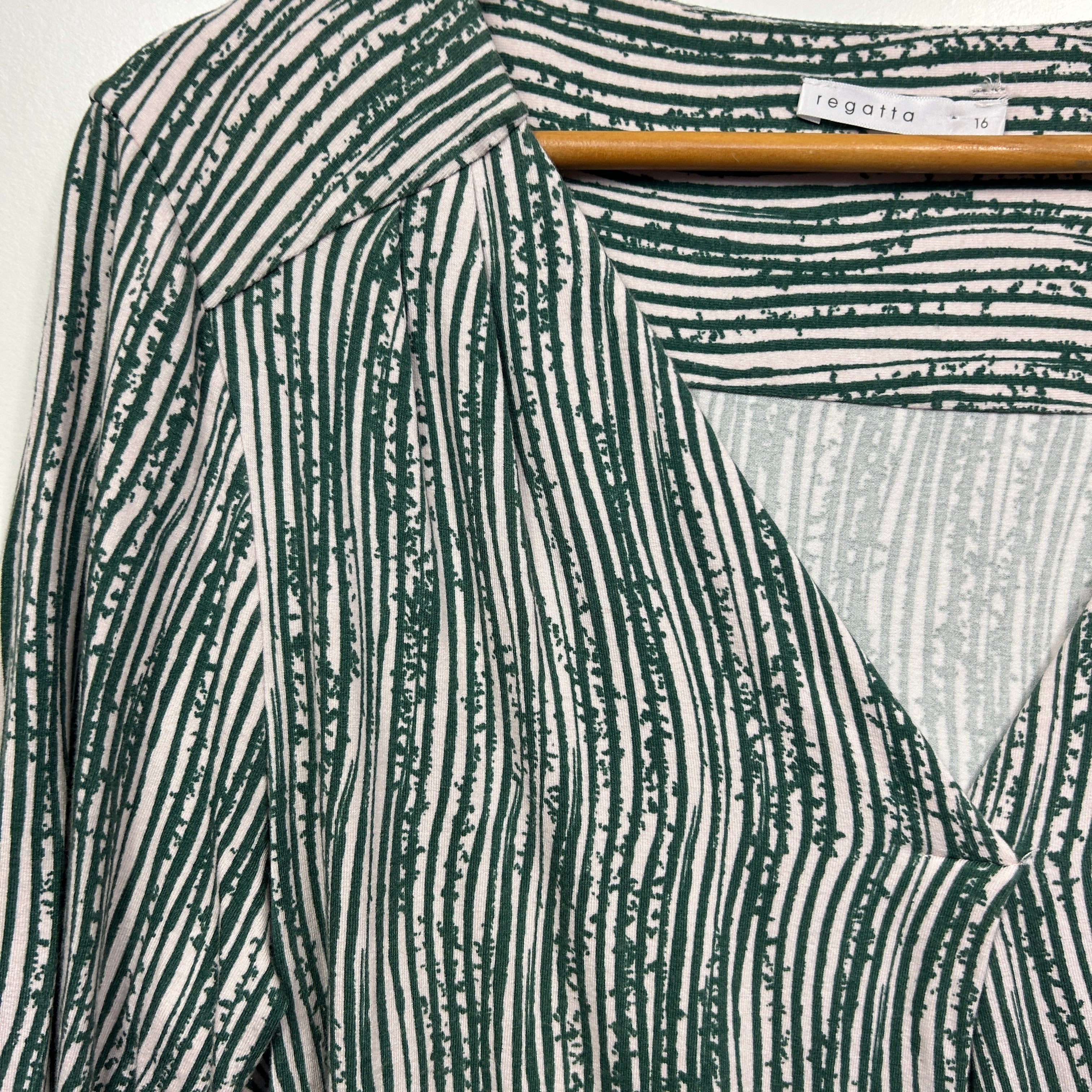 Regatta Green Striped Top - Size 16 - Image 2