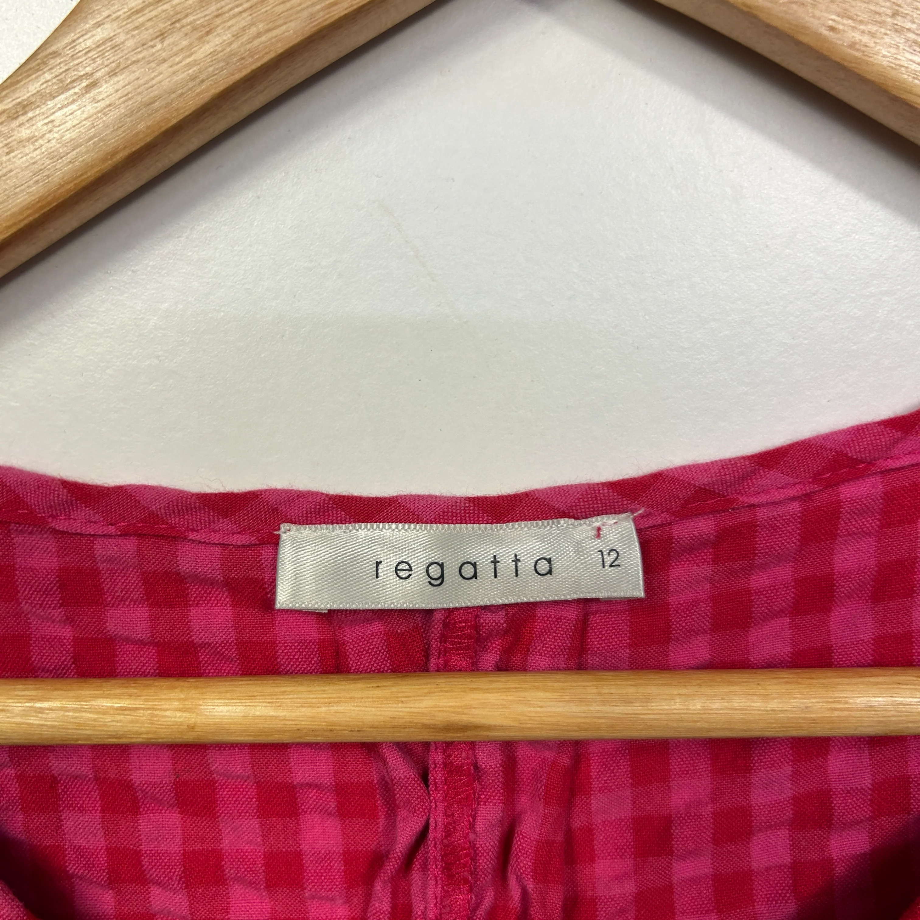 Regatta Pink Gingham Top - Size 12 - Image 2