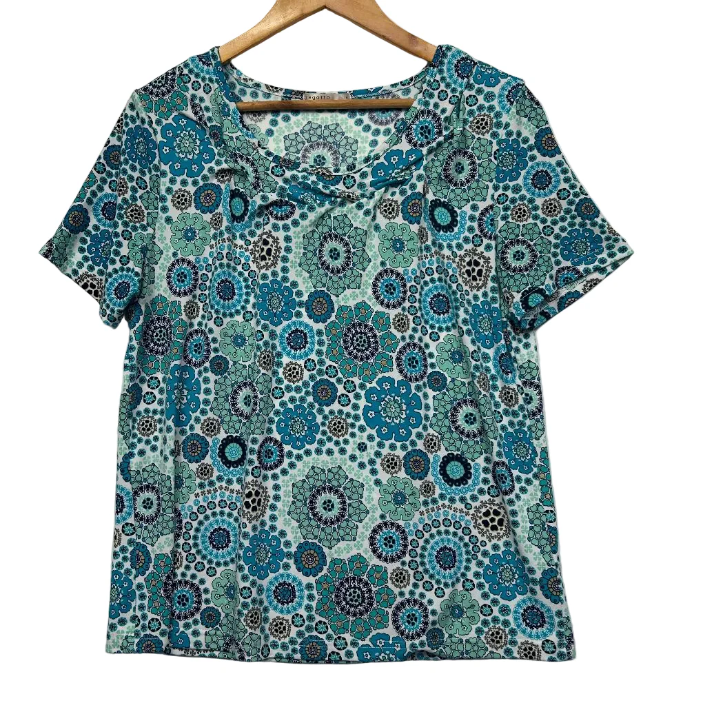 Regatta Teal Geometric Print Top - Size L