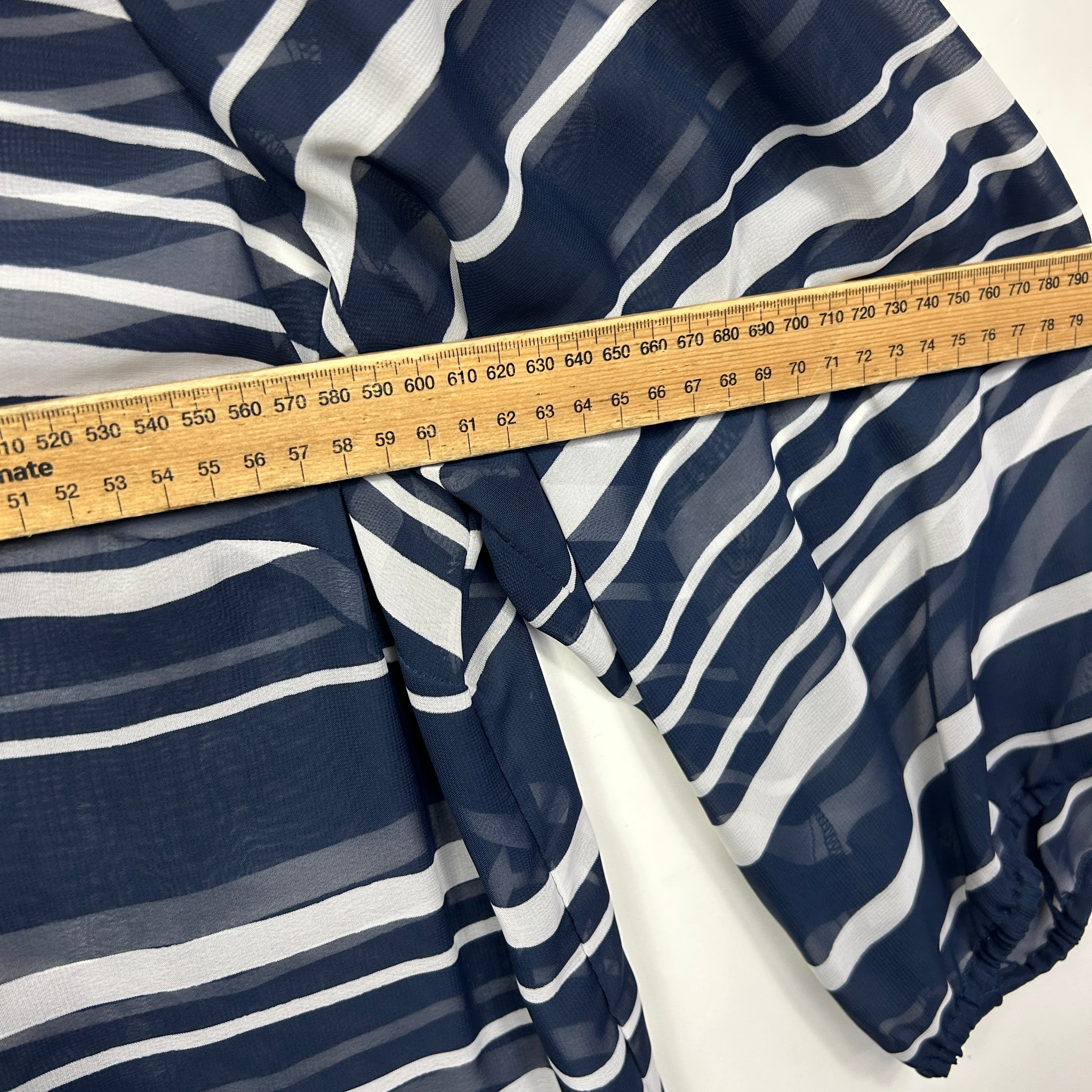Regatta Woman Navy Striped Sheer Blouse - Size 20 - Image 6
