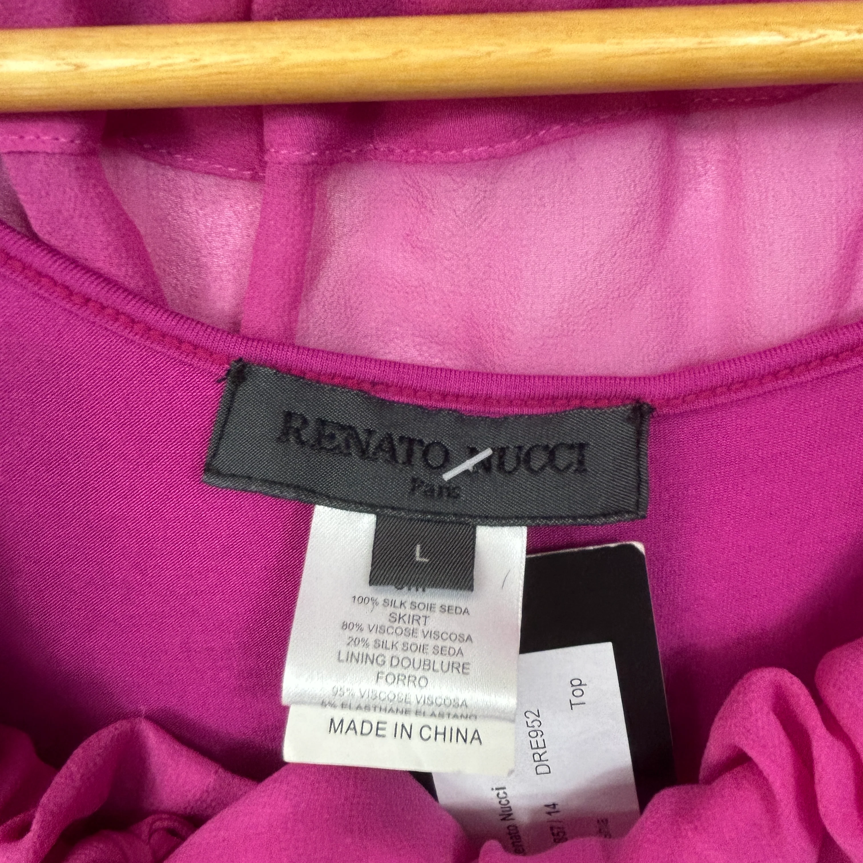 Renato Nucci Pink Silk Blend Dress - Size L - Image 2