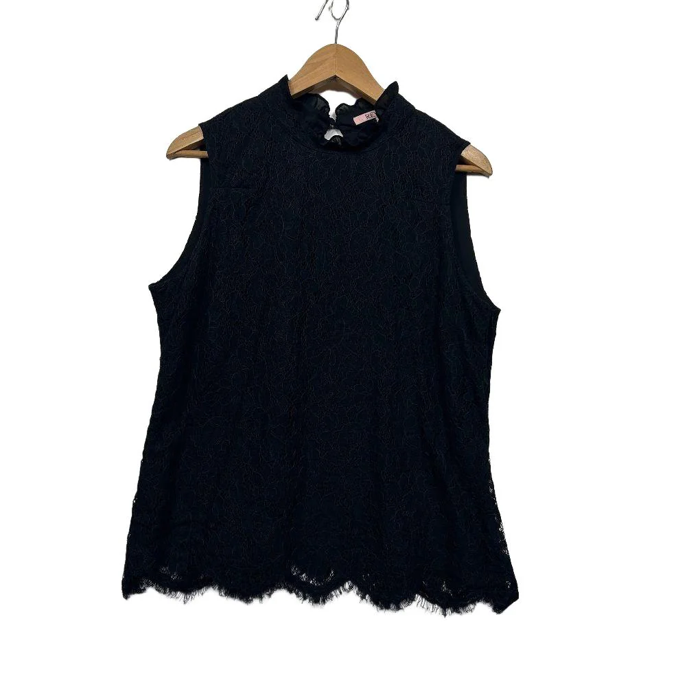 Review Navy Lace Sleeveless Top - Size 14