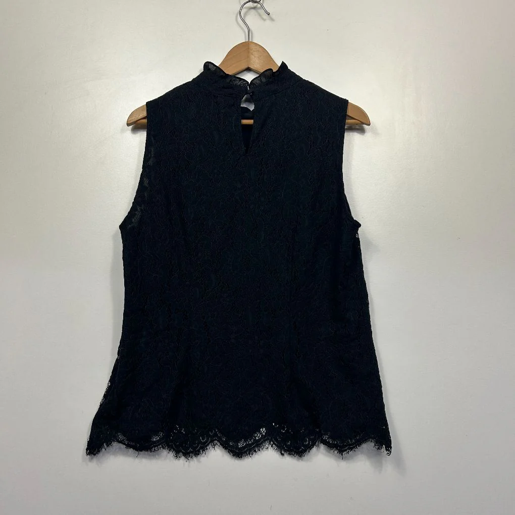 Review Navy Lace Sleeveless Top - Size 14 - Image 4