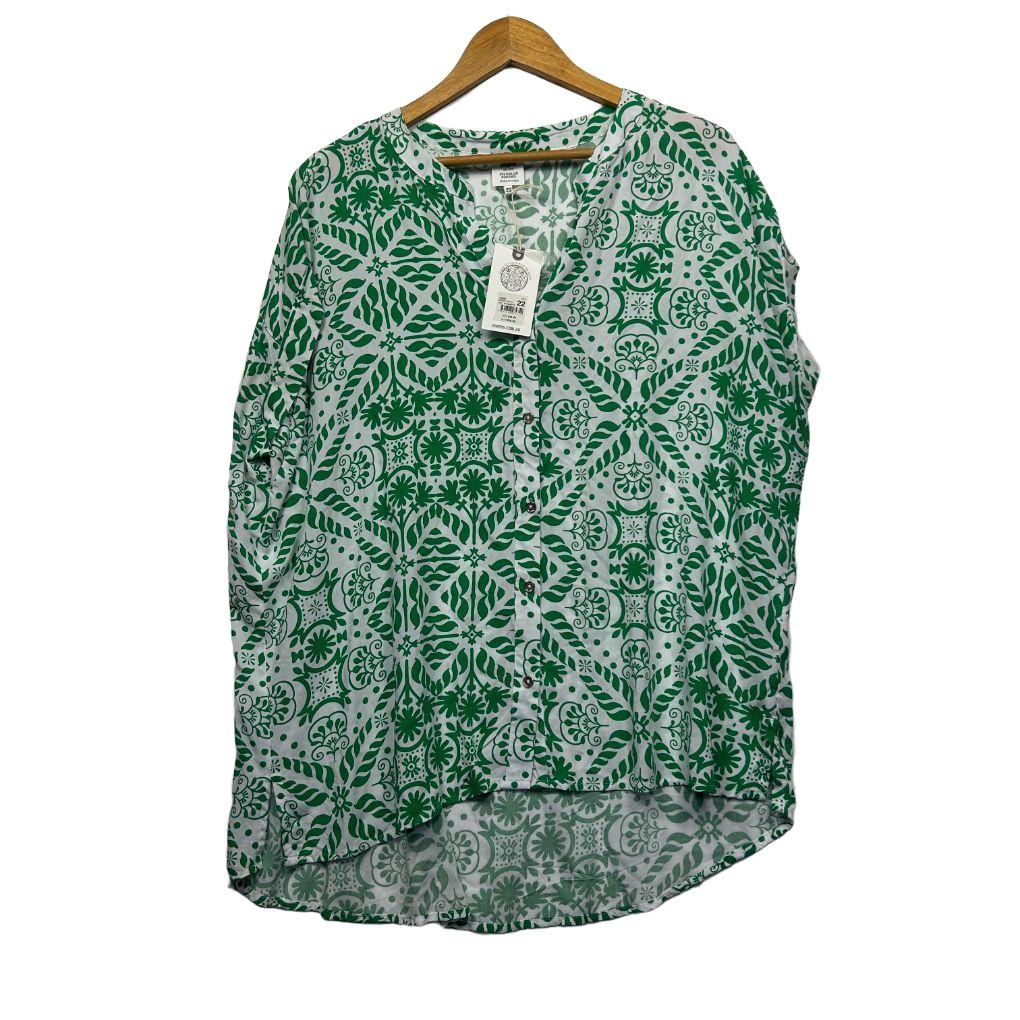 Rivers Green Print Blouse - Size 22