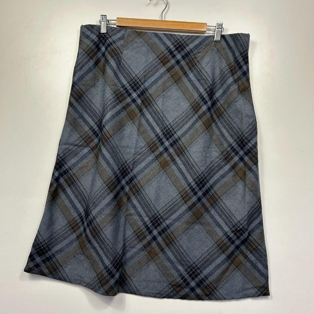 Rivers Grey Plaid Skirt - Size 14 - Image 4