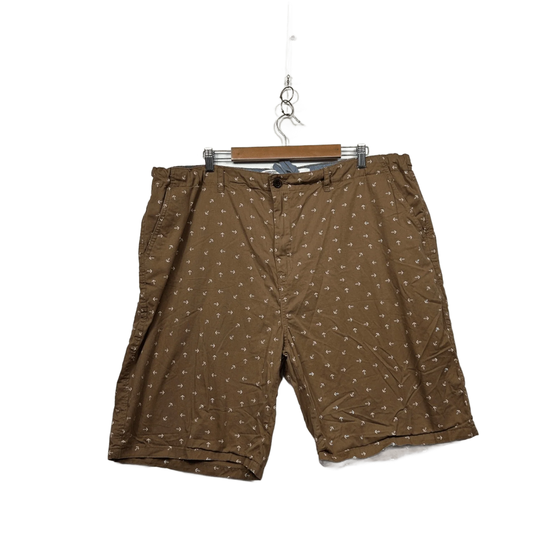 Rivers Mens Brown Anchors Sailing Nautical Casual Shorts Size 44