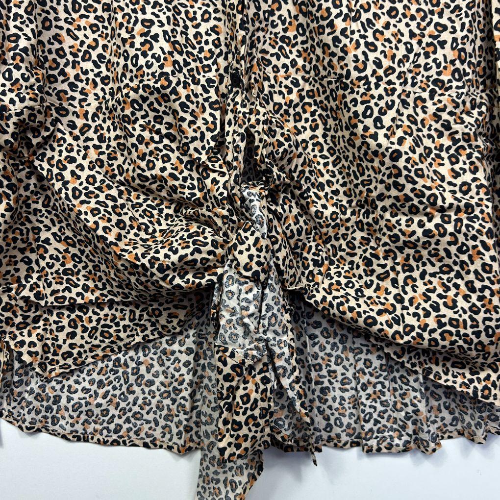 Rockmans Beige Leopard Print Cotton Shirt - Size 20 - Image 3