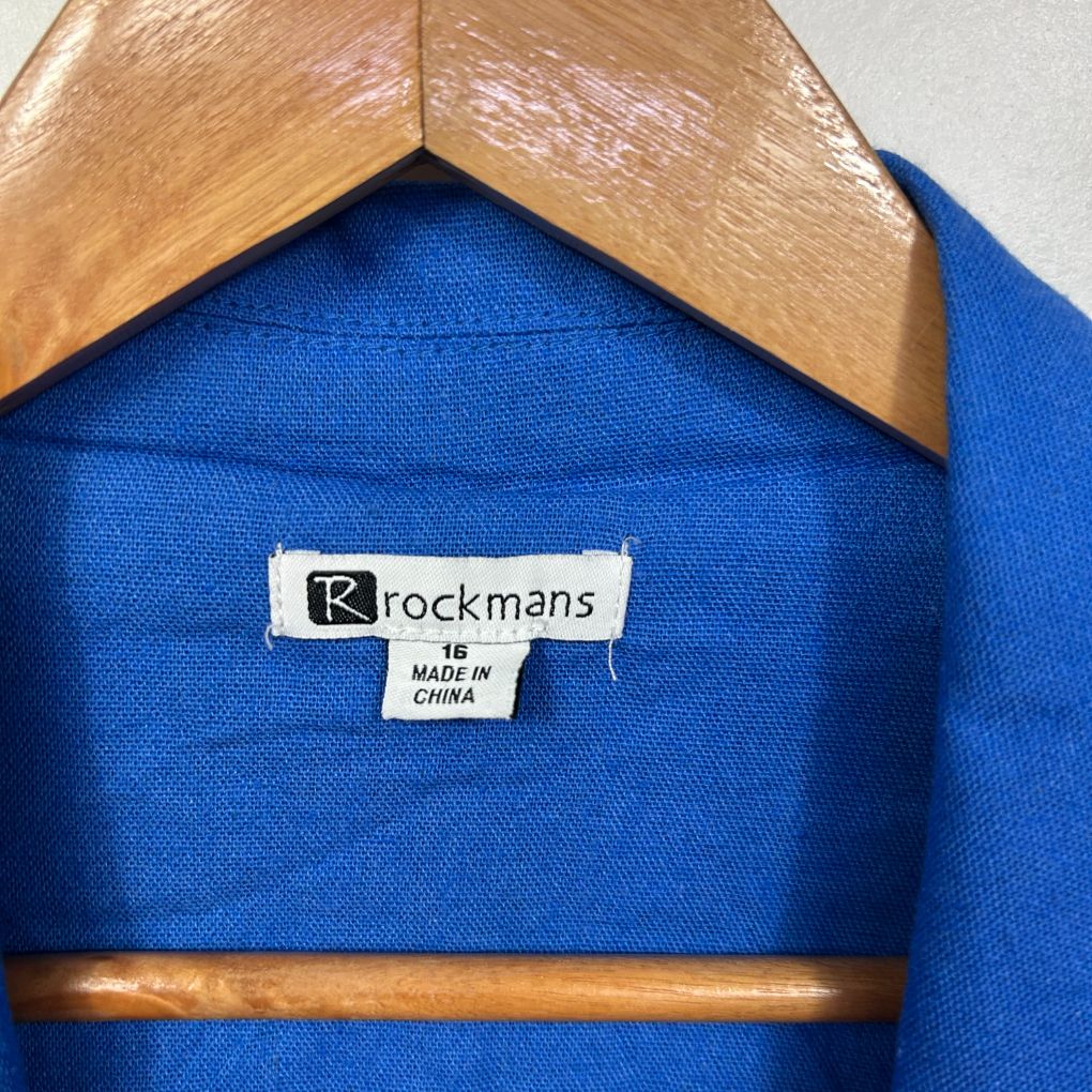 Rockmans Blue Linen Blazer - Size 16 - Image 4