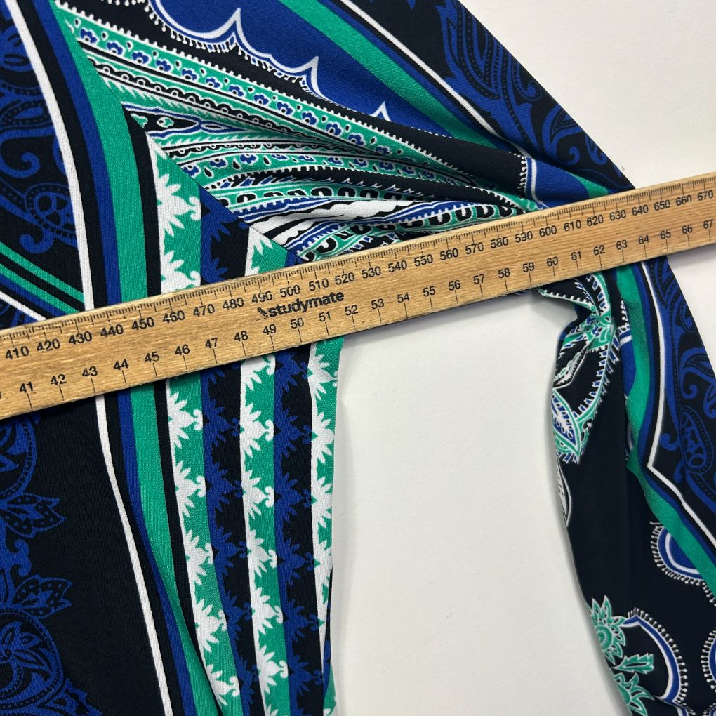 Rockmans Blue Paisley Print Top - Size L - Image 5