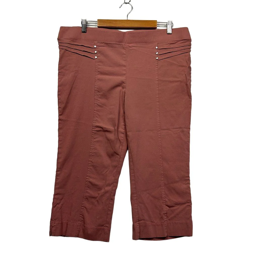 Rockmans Dusty Pink Cropped Pants - Size 18