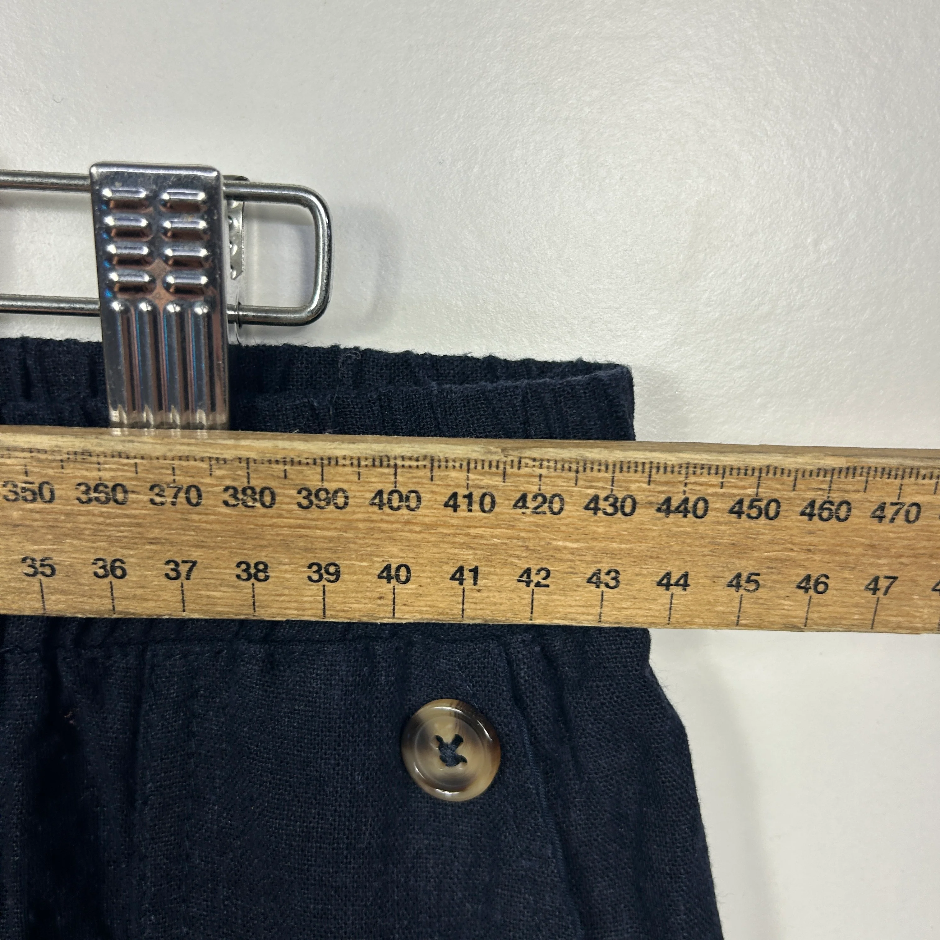 Rockmans Navy Blue Linen Cropped Pants - Size 16 - Image 5