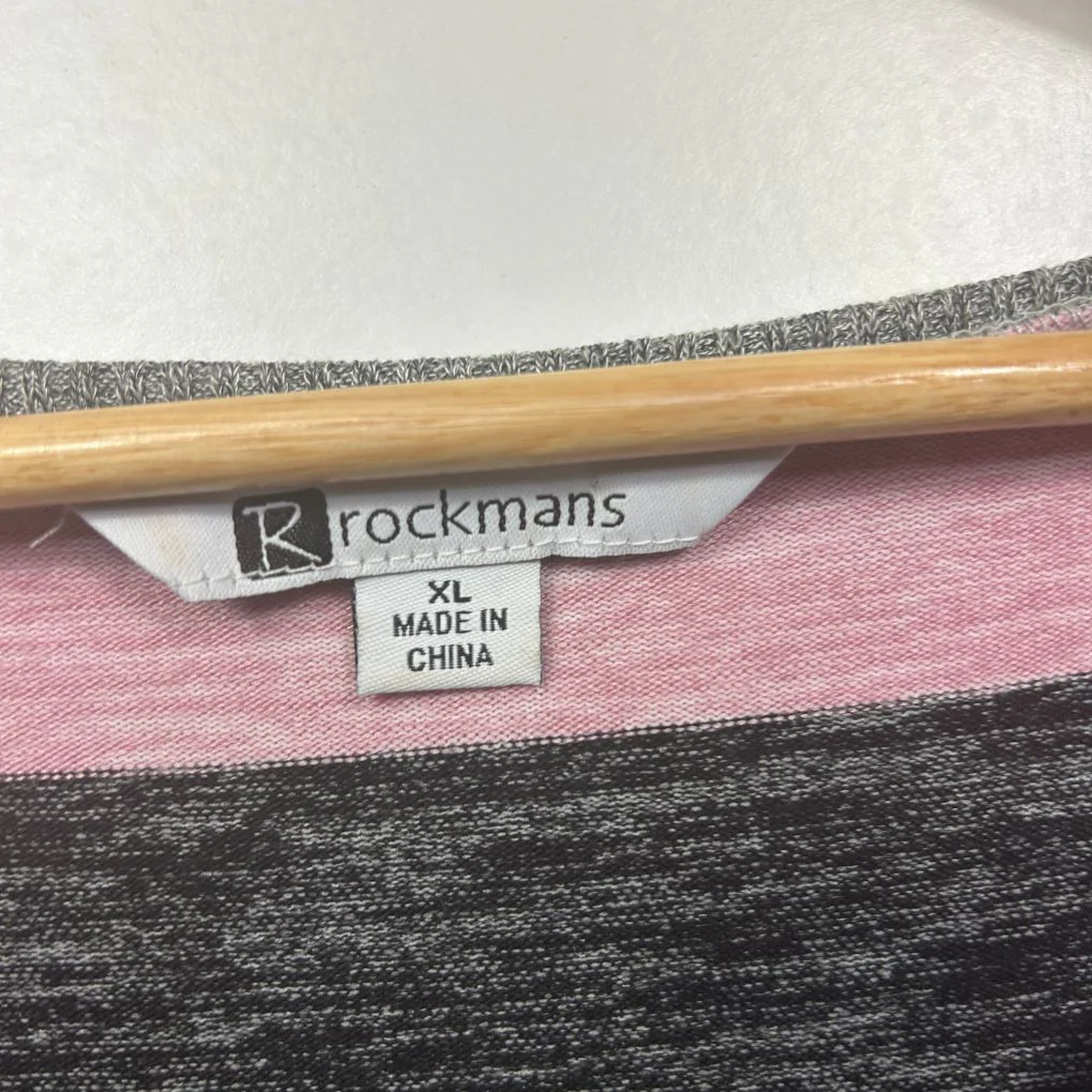 Rockmans Pink Striped Top - Size XL - Image 2