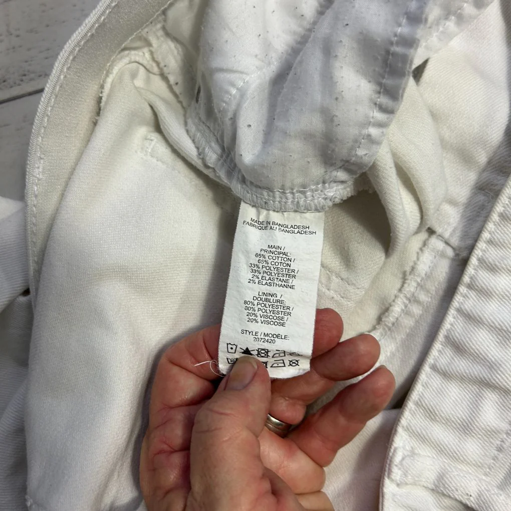 Rockmans White Cotton Jeans - Size 16 - Image 4