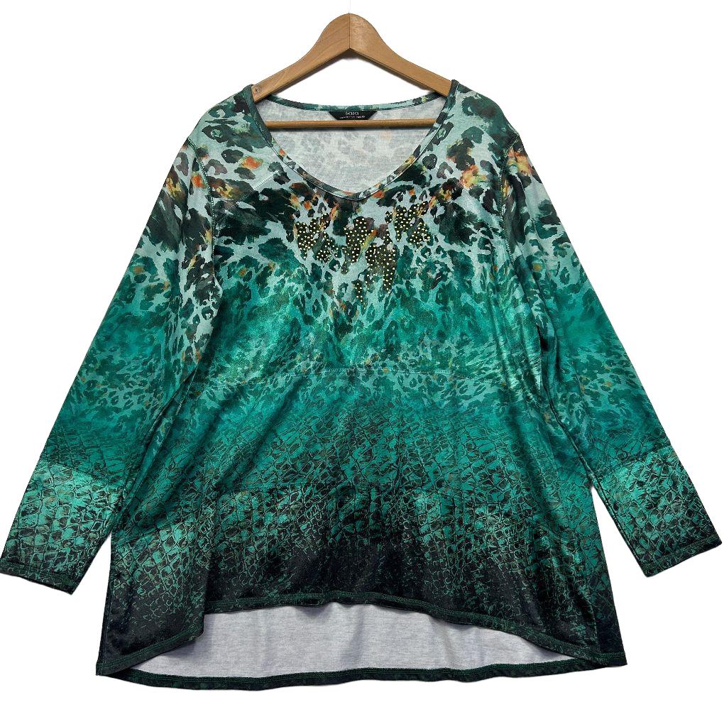 Sara Teal Ombre Top - Size 18