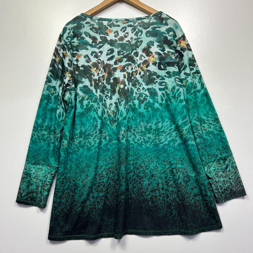 Sara Teal Ombre Top - Size 18 - Image 2
