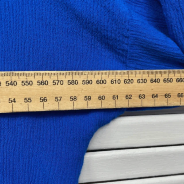 Sea of Love Blue Short Sleeve Rayon Asymmetric Hem Top Blouse Size 14 Large - Image 6