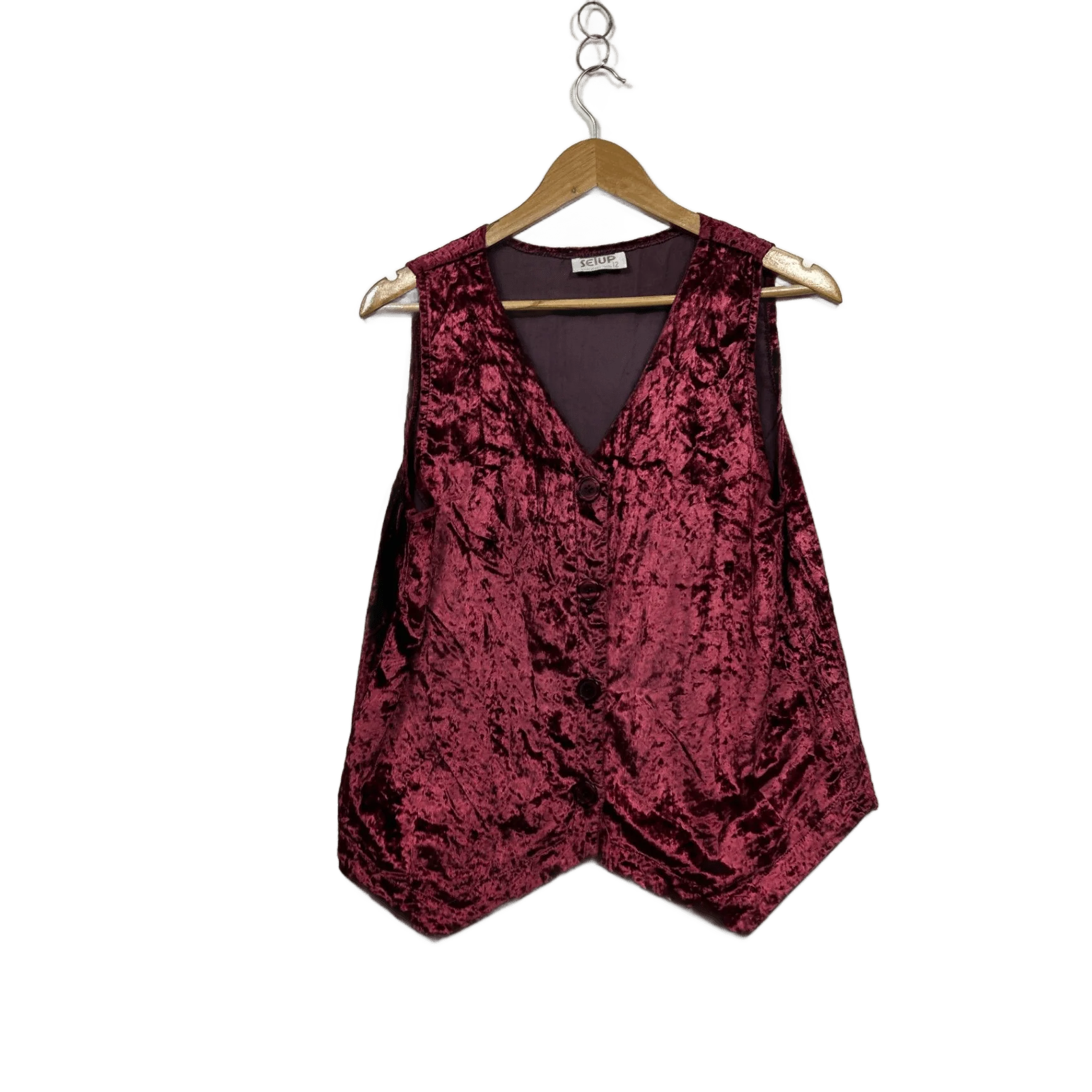 Vintage Velvet Vest Top Size 12