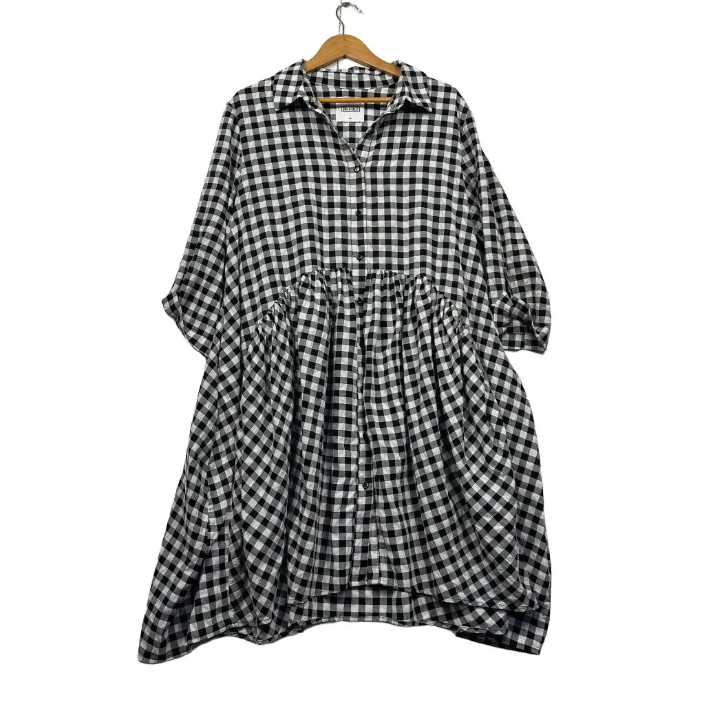 She Street Black White Gingham Dress - Size M/L