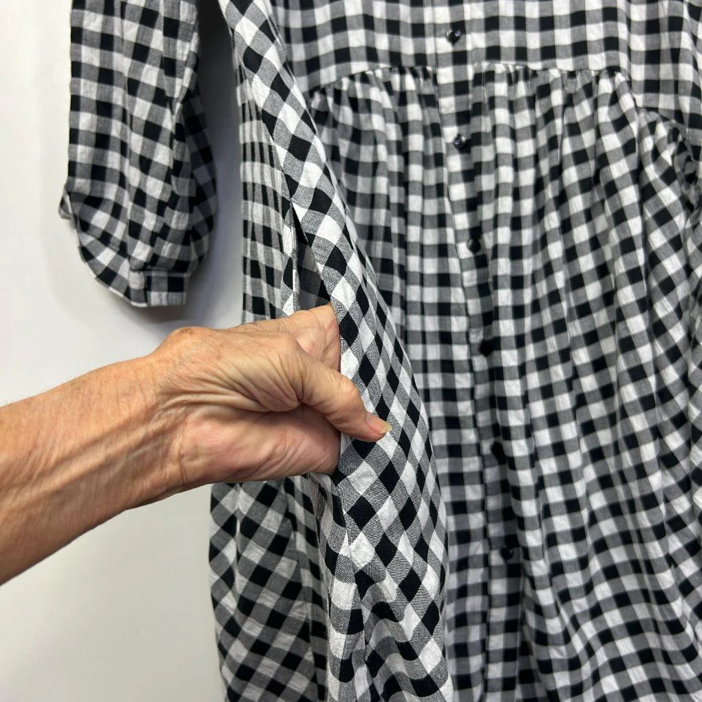 She Street Black White Gingham Dress - Size M/L - Image 3