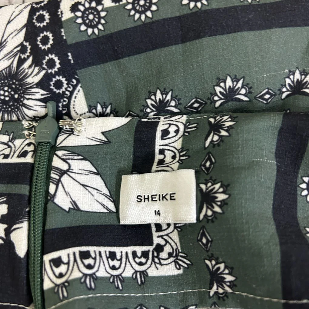 Sheike Green Floral Pants - Size 14 - Image 2
