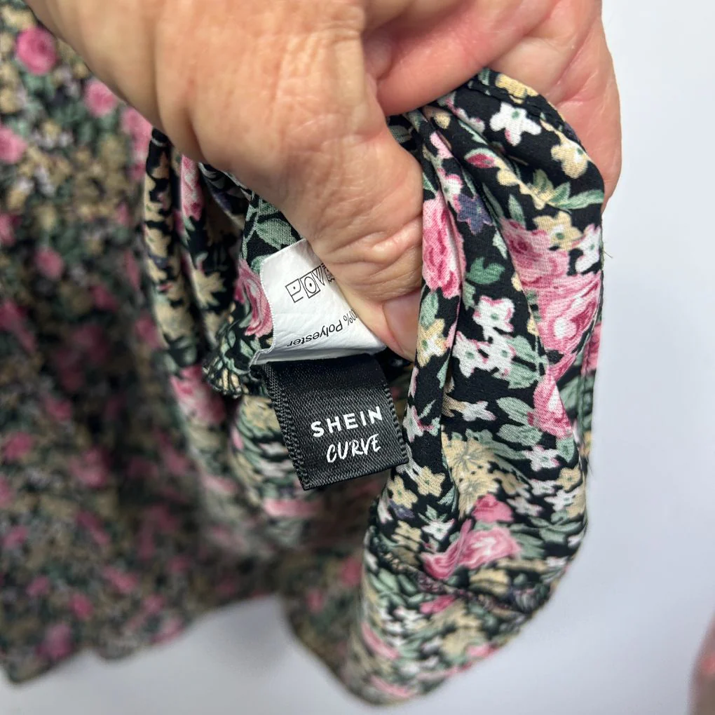 Shein Black Floral Dress - Size 3XL - Image 2