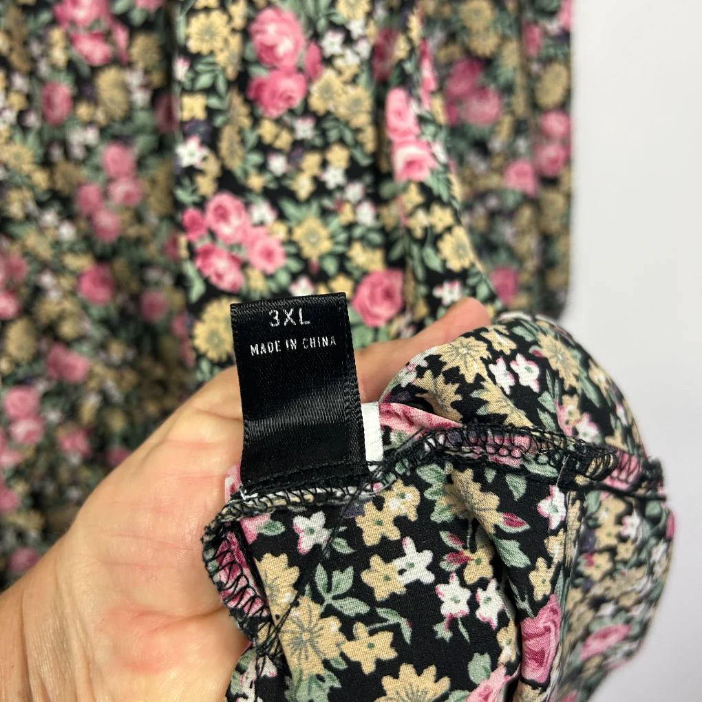 Shein Black Floral Dress - Size 3XL - Image 3