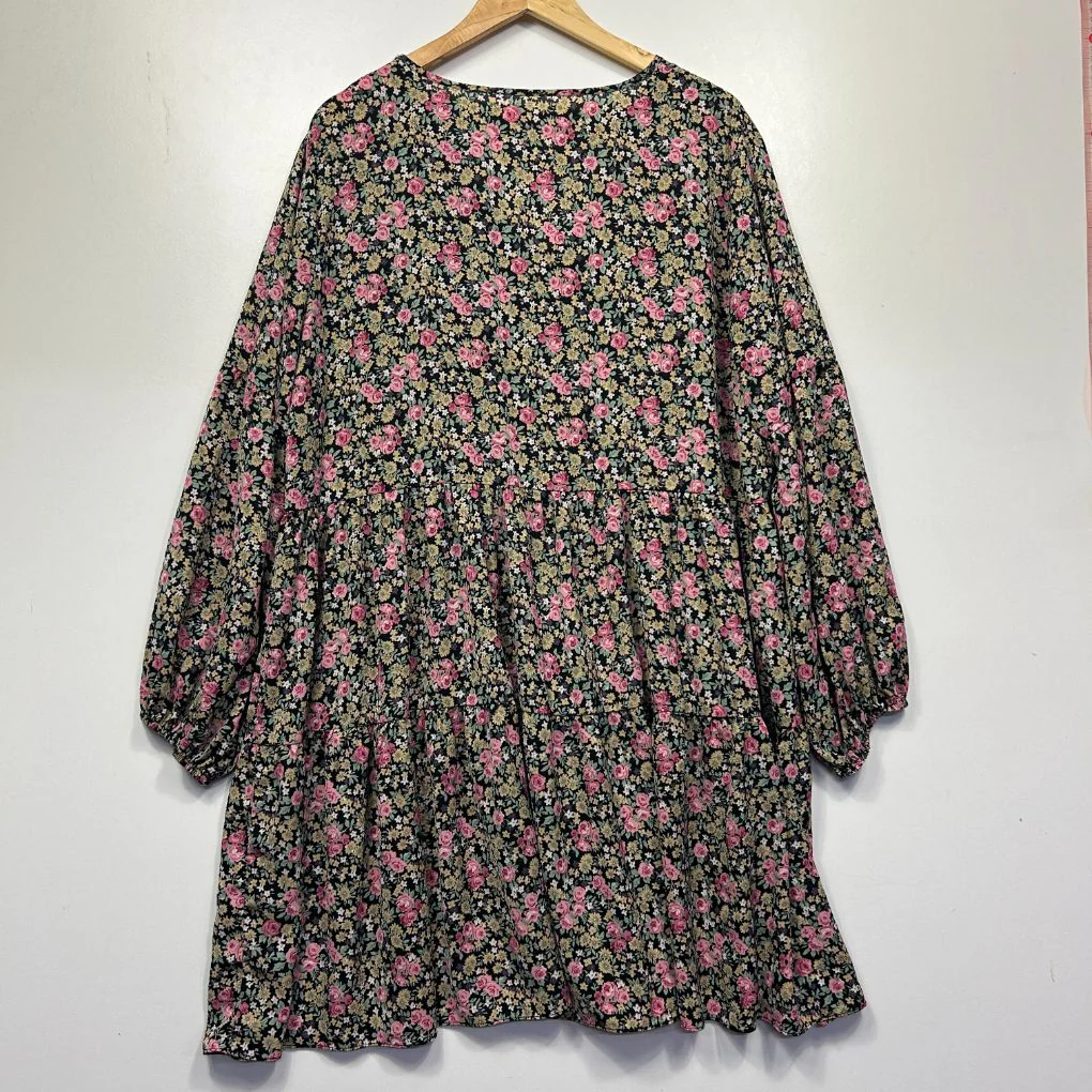 Shein Black Floral Dress - Size 3XL - Image 4