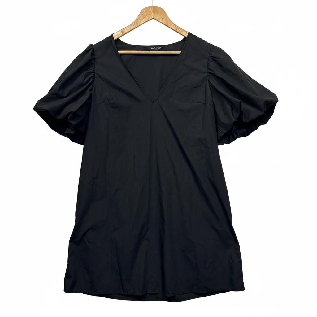 Shein Black Puff Sleeves Top - Size L
