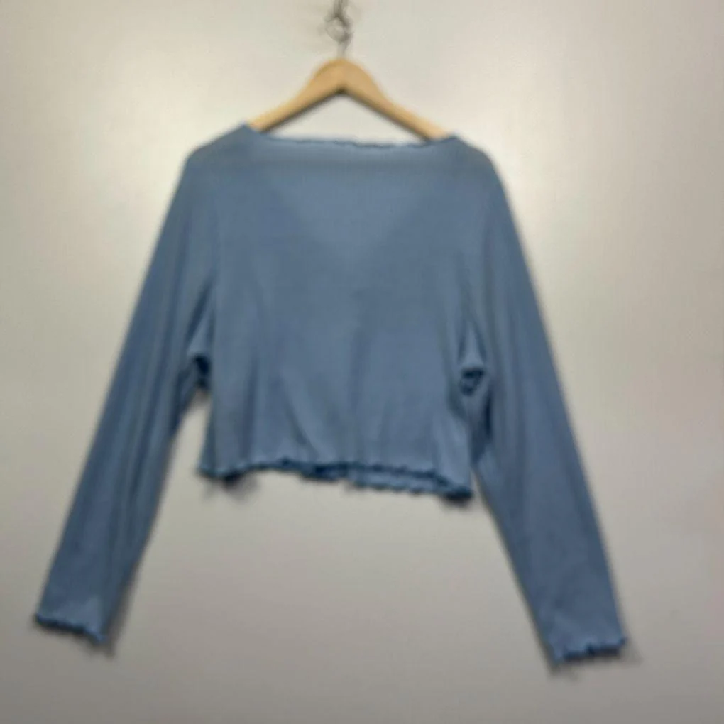 Shein Curve Blue Long Sleeve Crop Top - Size 4XL - Image 3