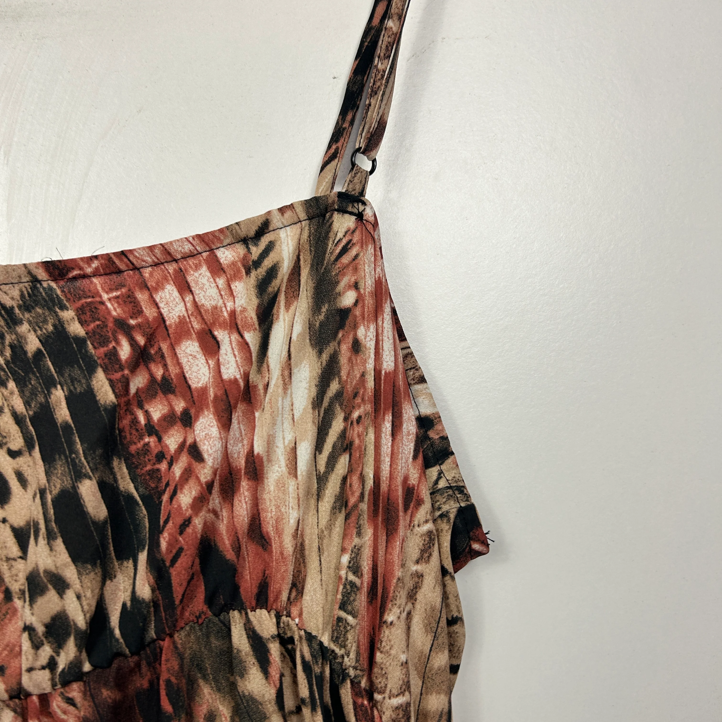 Shein Curve Brown Animal Print Dress - Size 1XL - Image 3