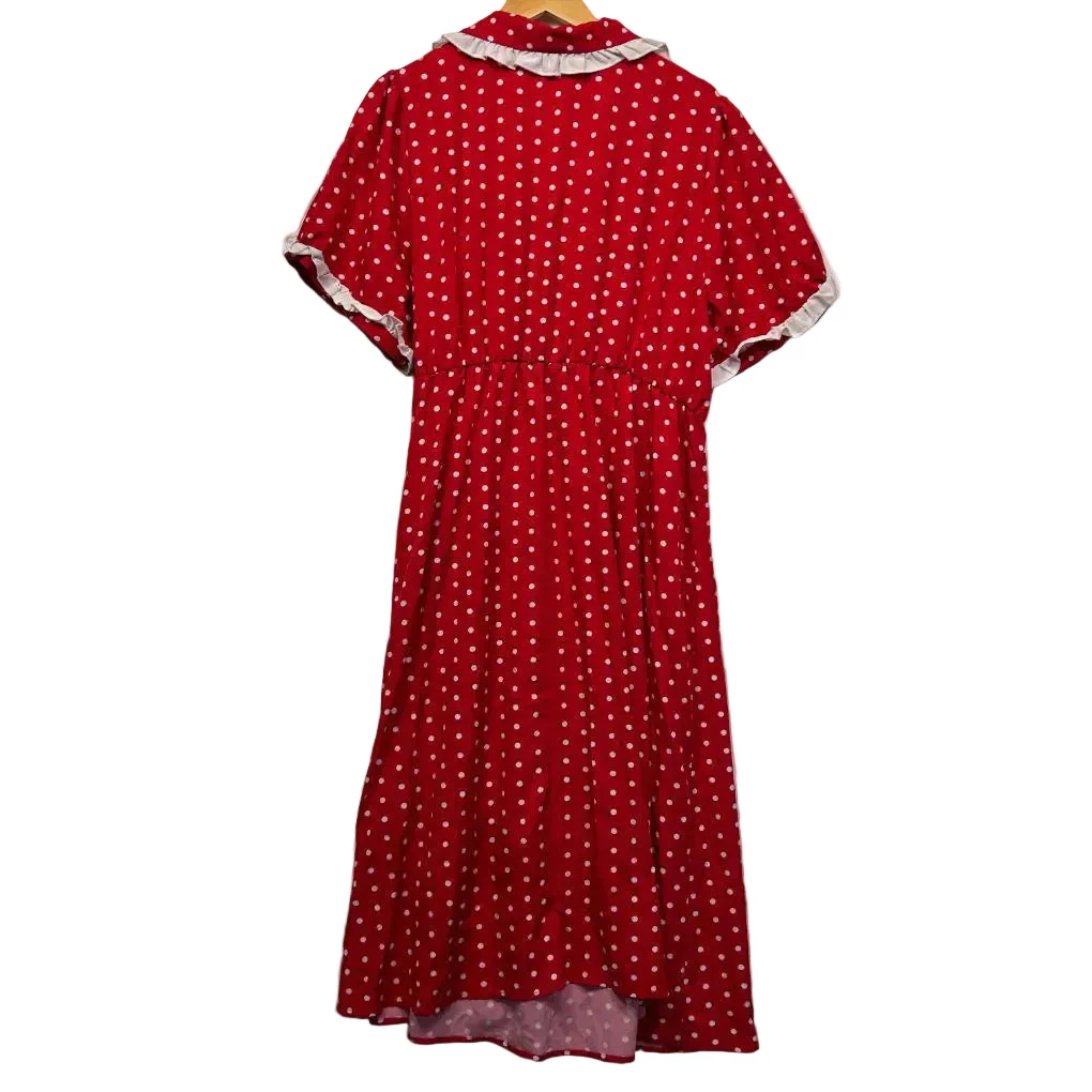 Shein Curve Red Polka Dot Dress - Size 22 - Image 2