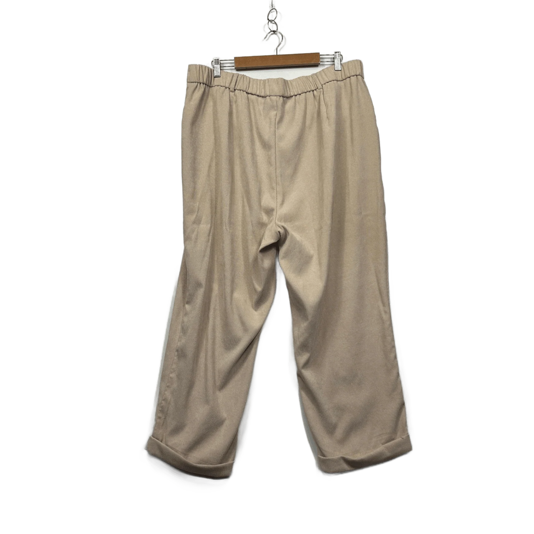 SHEIN Curve Womens Beige Corduroy Wide Leg Trousers 3XL - Image 2