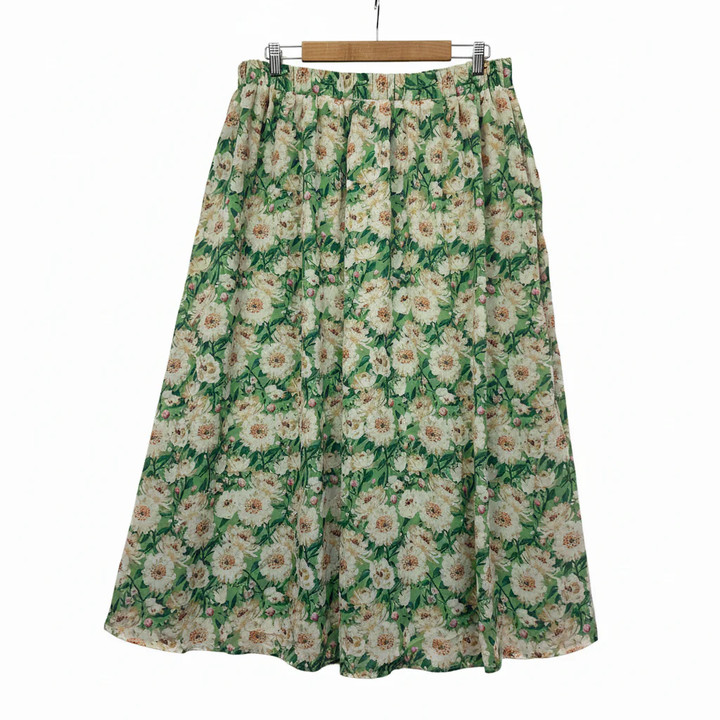 Shein Green Floral Maxi Skirt - Size 2XL