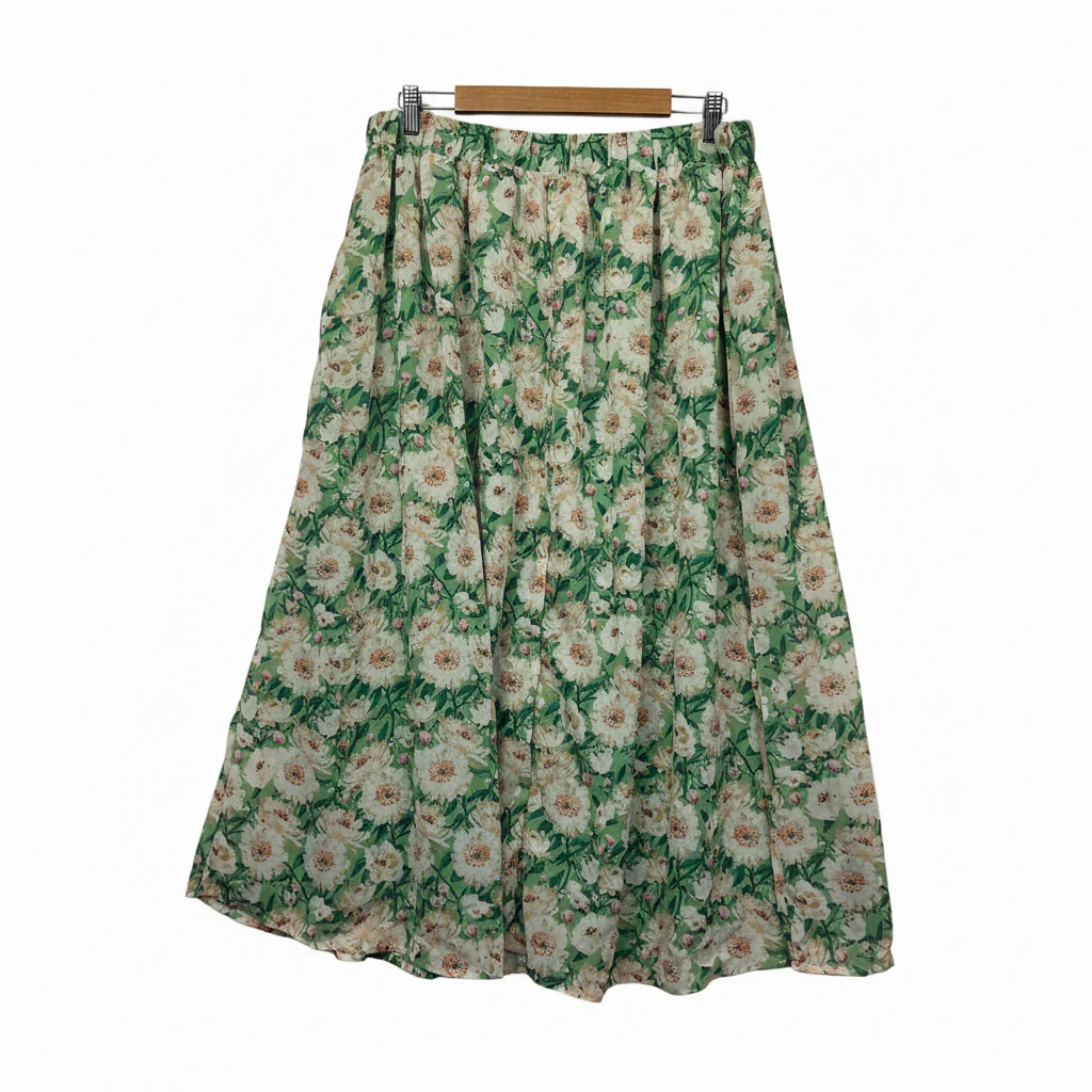 Shein Green Floral Maxi Skirt - Size 2XL - Image 2