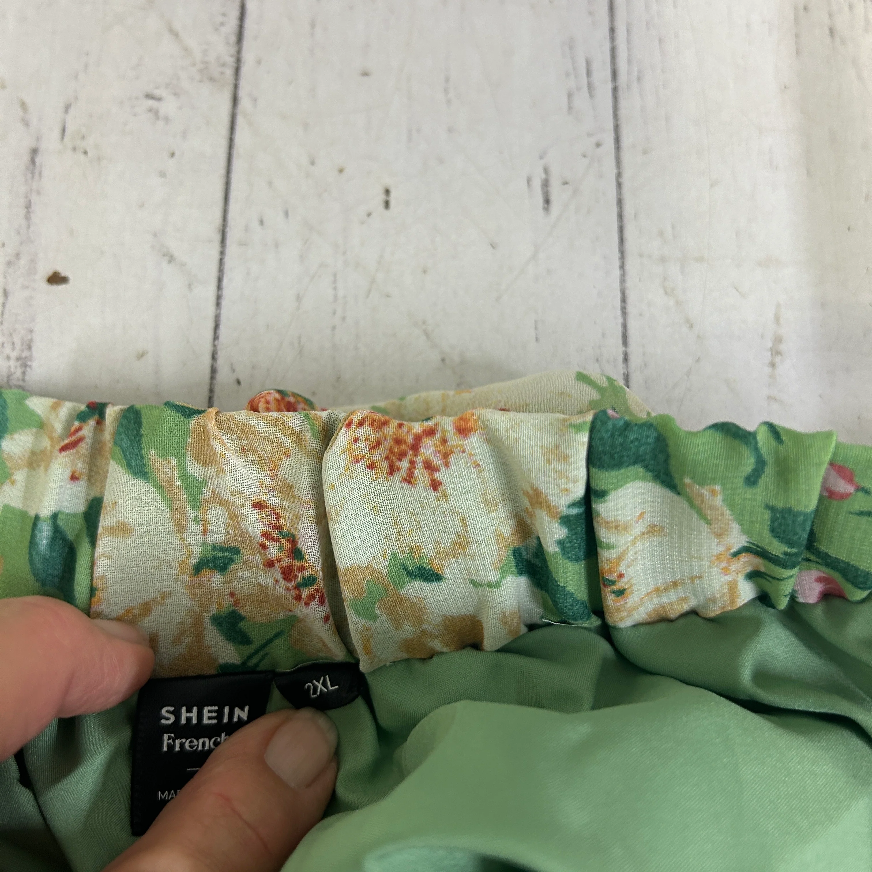 Shein Green Floral Maxi Skirt - Size 2XL - Image 5
