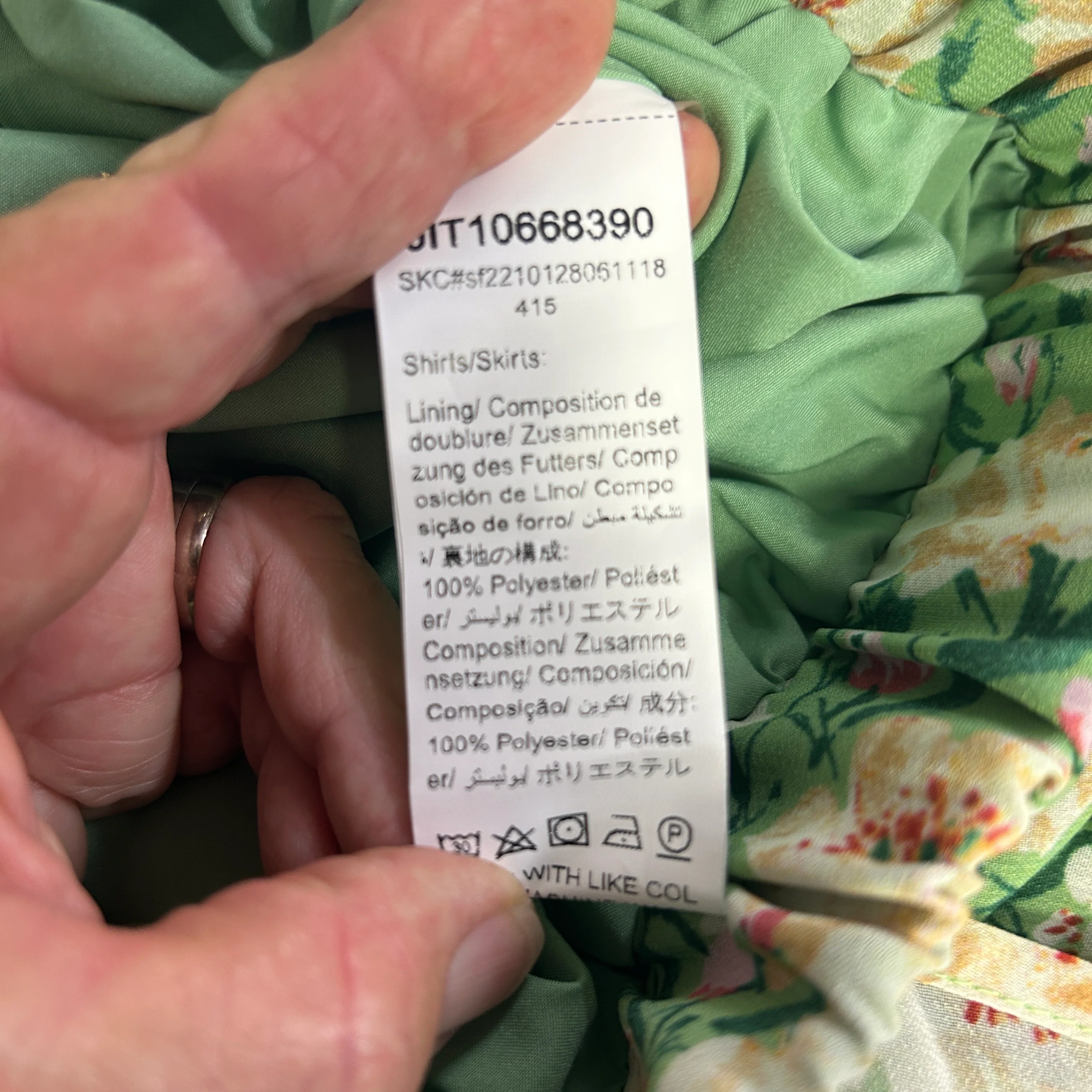 Shein Green Floral Maxi Skirt - Size 2XL - Image 7
