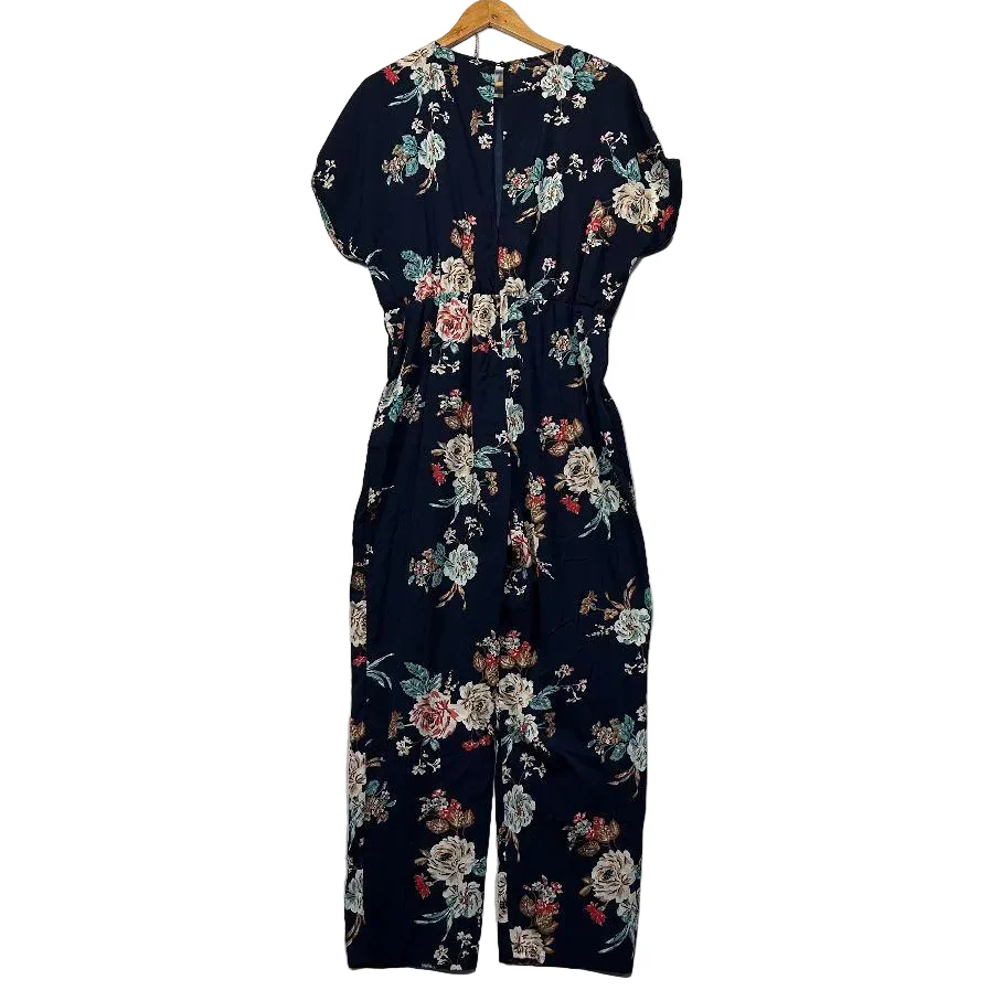 Shein Navy Floral Jumpsuit - Size XL - Image 4
