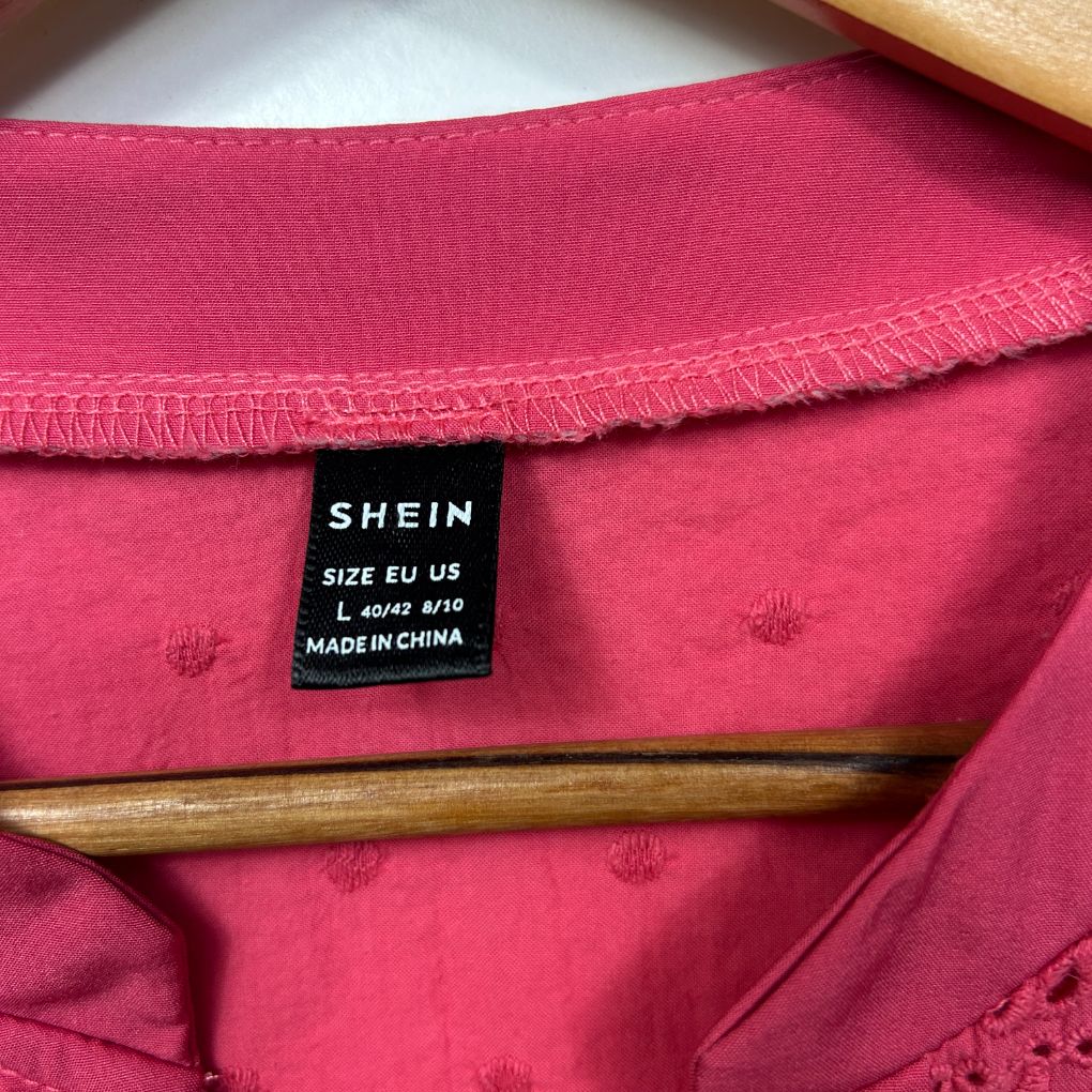 Shein Pink Eyelet Blouse - Size L - Image 2