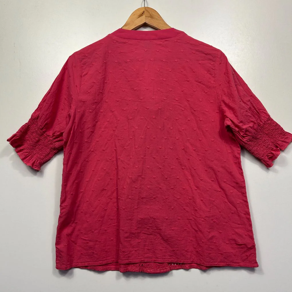 Shein Pink Eyelet Blouse - Size L - Image 4