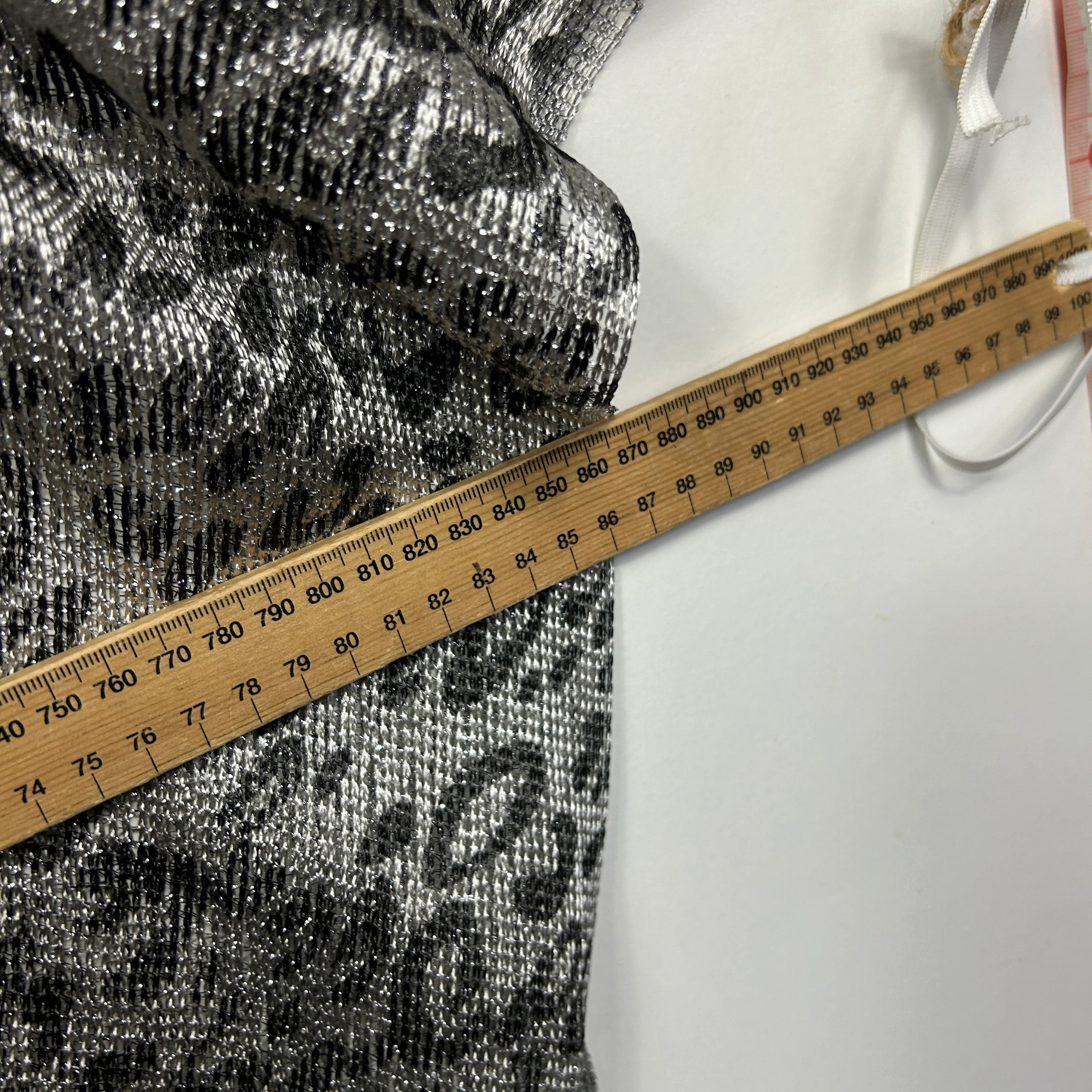 Metallic Leopard Print Kimono with Fringe -  One Size - Image 3