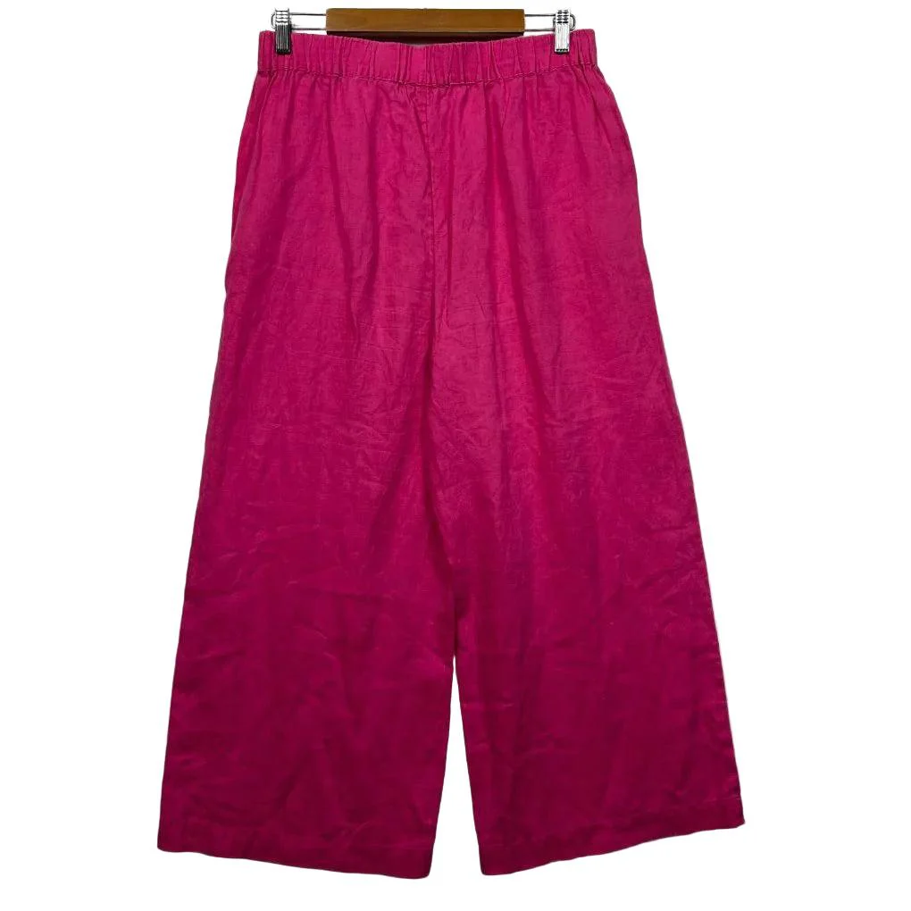 Sportsgirl Pink Linen Wide Leg Pants - Size 12