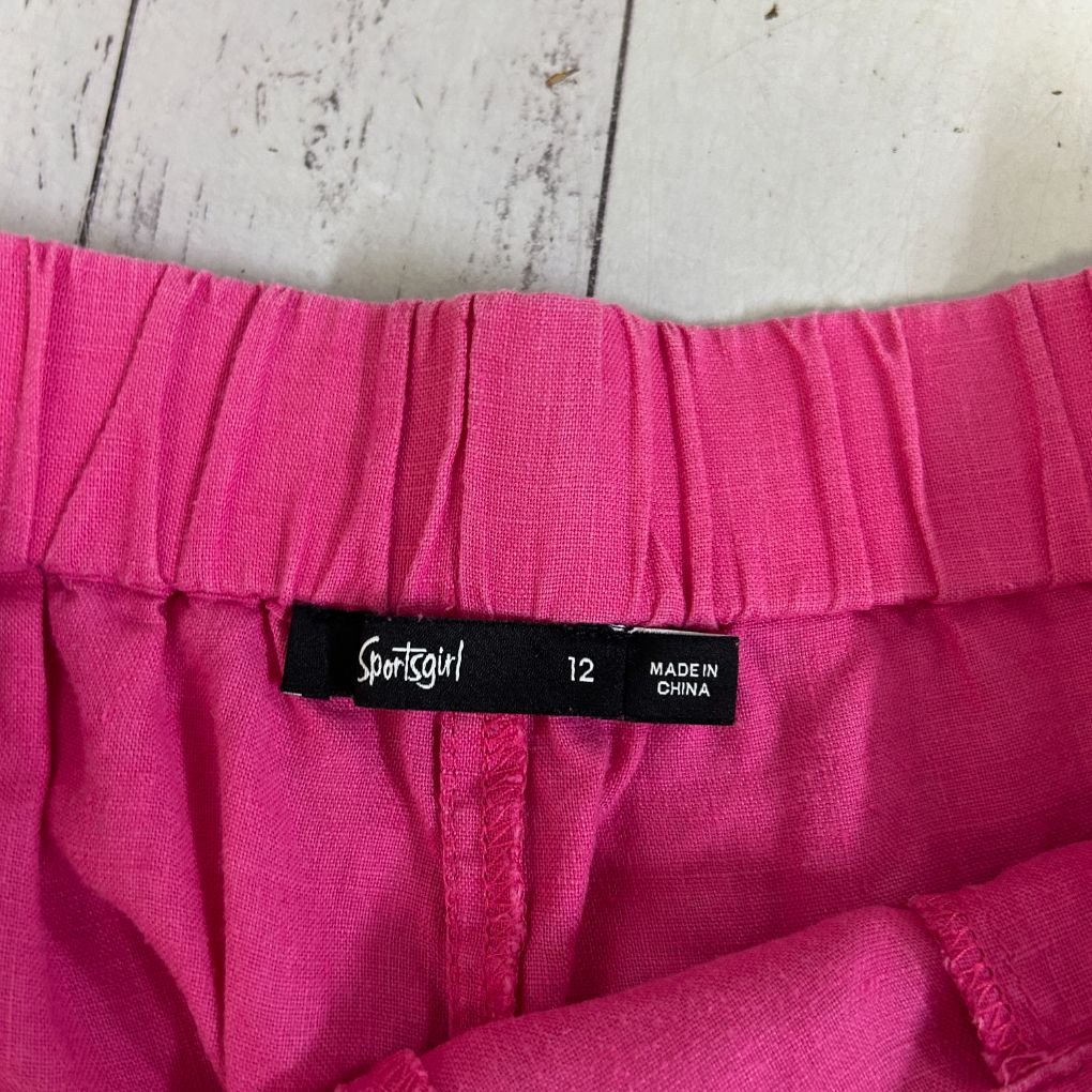Sportsgirl Pink Linen Wide Leg Pants - Size 12 - Image 4