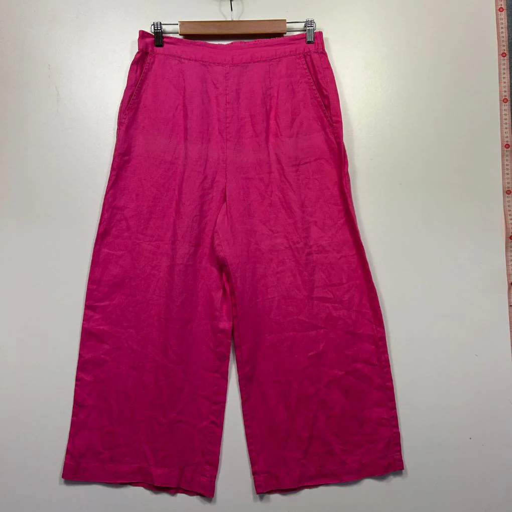 Sportsgirl Pink Linen Wide Leg Pants - Size 12 - Image 5