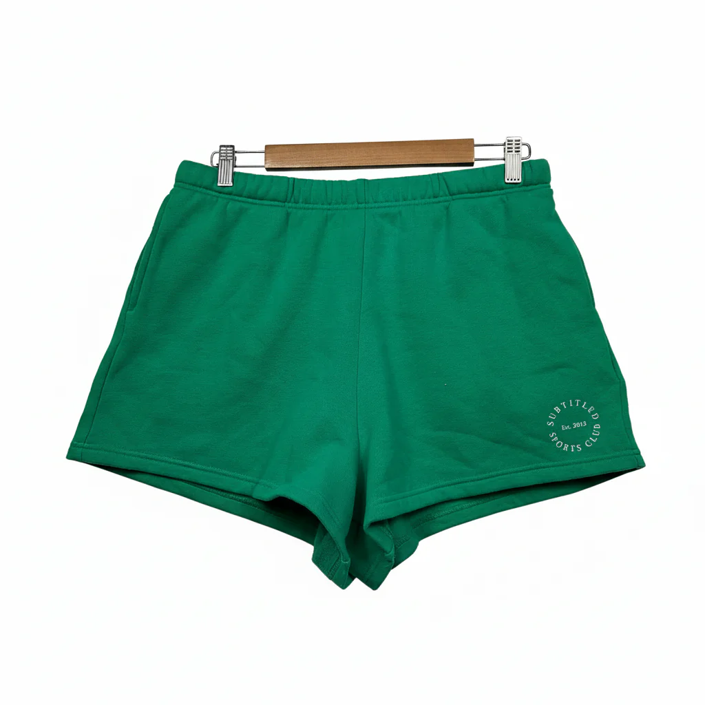 Subtitled Emerald Green Casual Shorts - Size XL