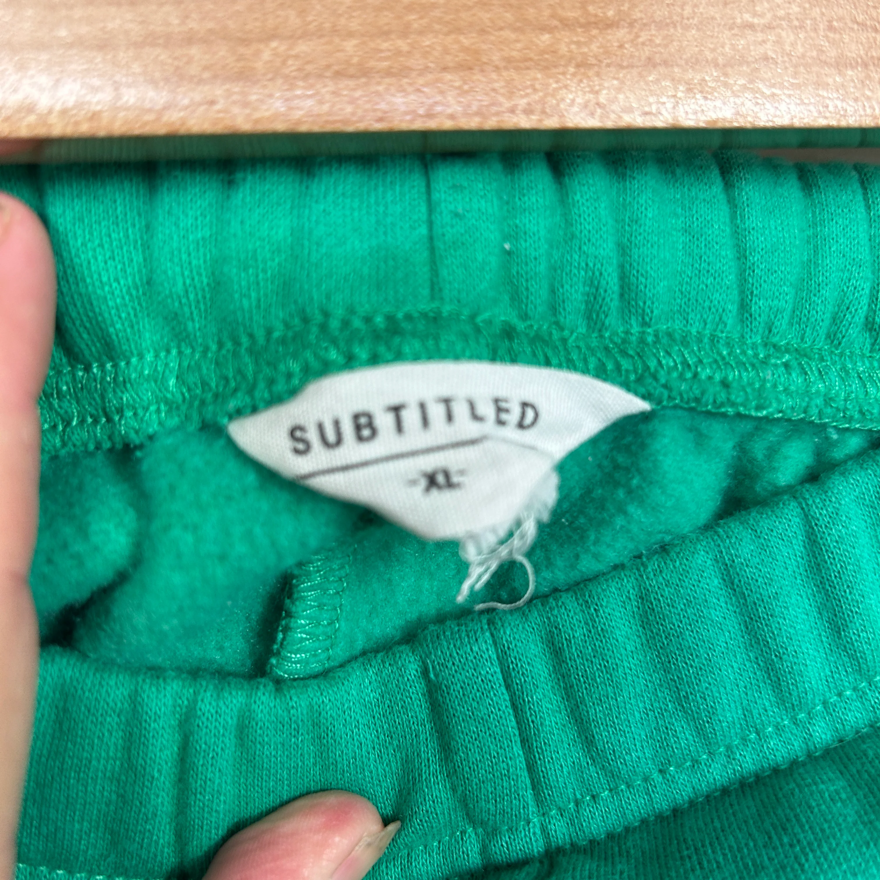 Subtitled Emerald Green Casual Shorts - Size XL - Image 5